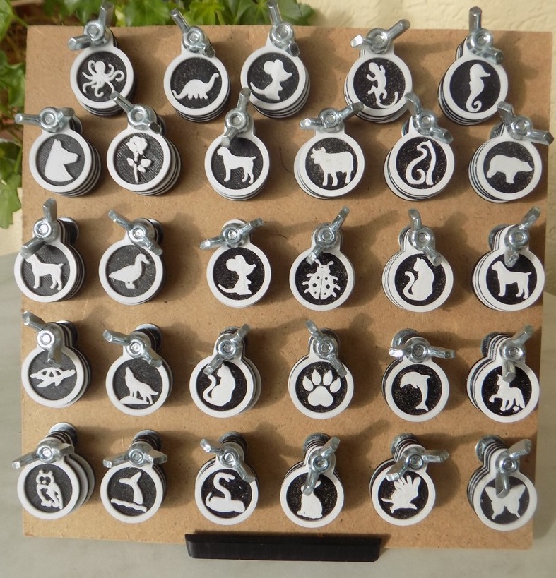 Planche de jetons animaux